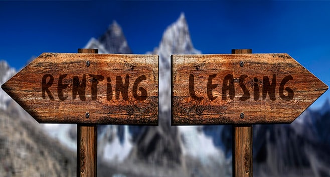 Carteles de dirección: renting o leasing